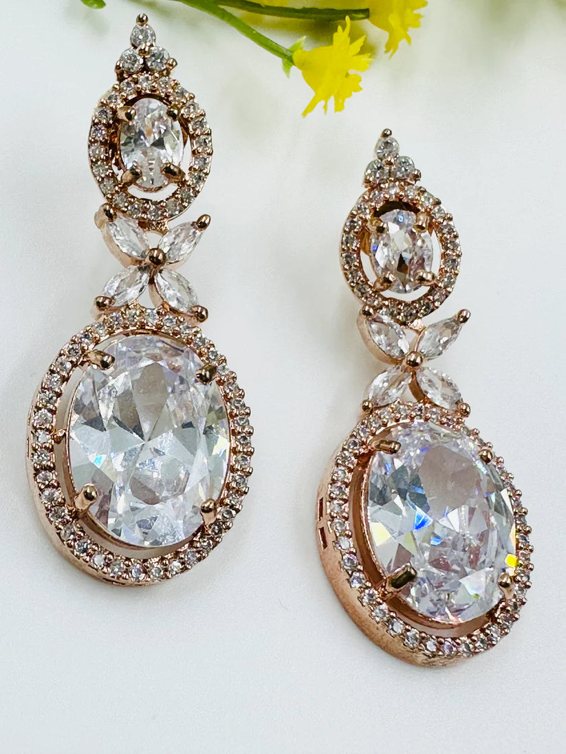 Rose Gold Zirconia Earrings