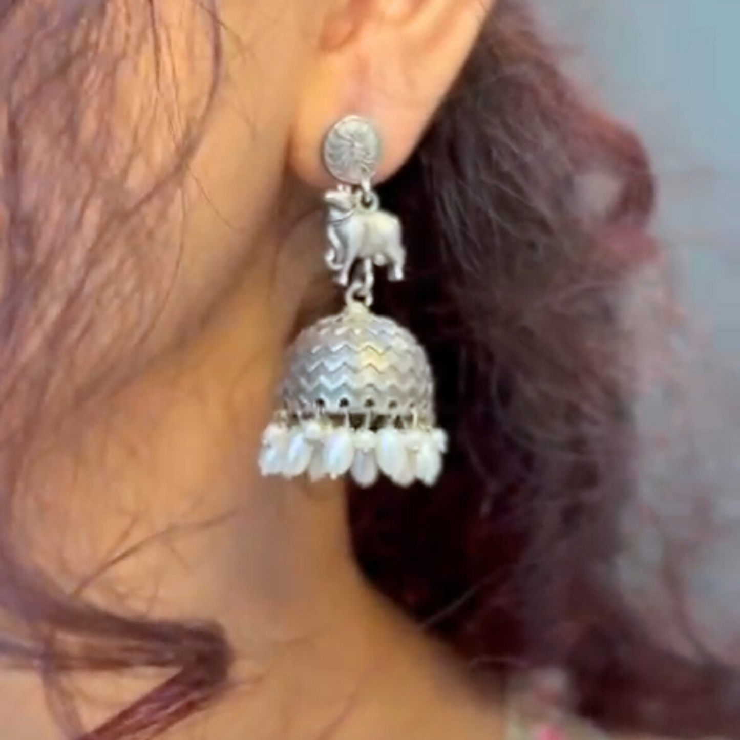 Nandi Pearl Jhumkas