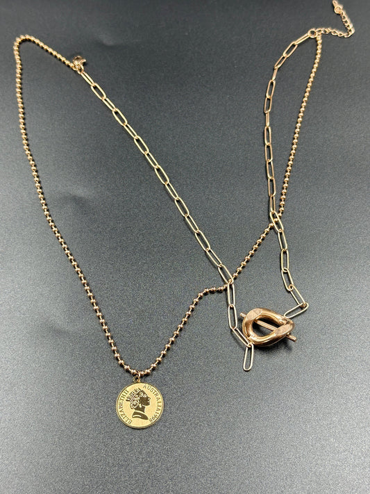 ANTI TARNISH STAINLESS STEEL DOUBLE LAYERED CHAIN (ROSE GOLD)