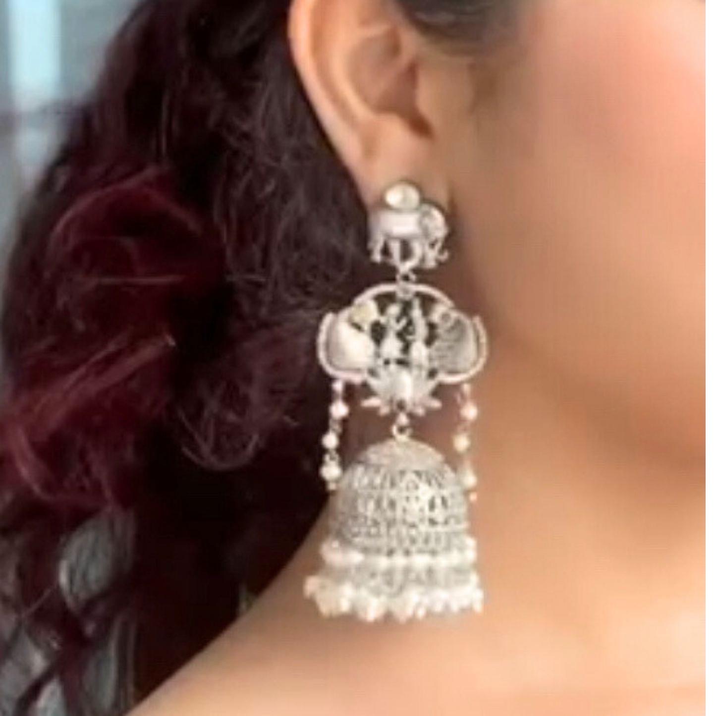 AD Oxidised Jhumkas