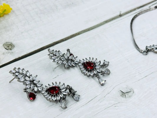 Vintage Glass Zirconia Jewellery Set