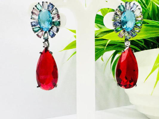 ELEGANT STONE AND AD STUDDED EARRINGS