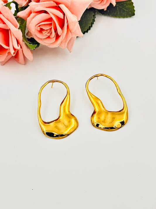 Chunky Steel Hoop Earrings