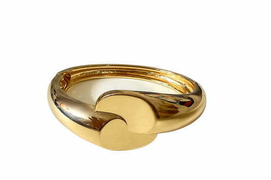 Gold Plated Overlap Cuff Bracelet