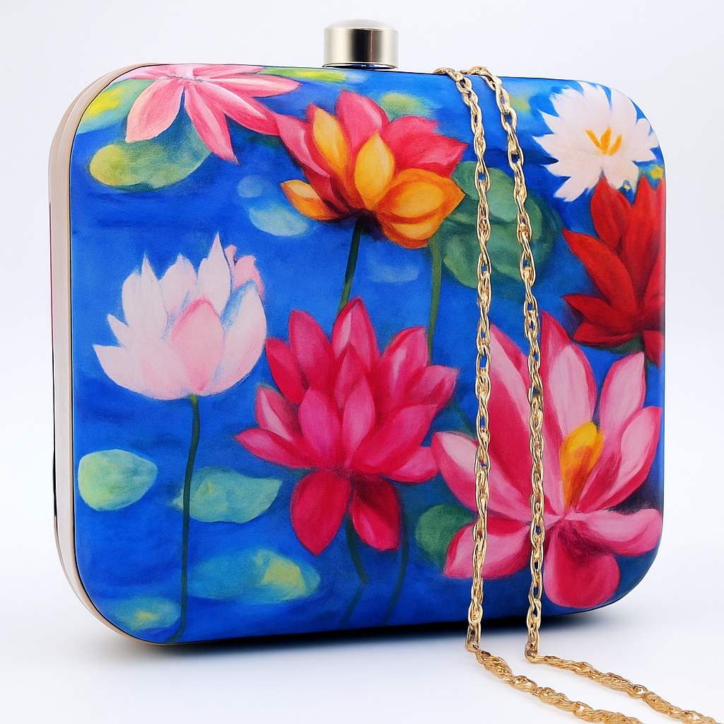 Lotus Print Clutch