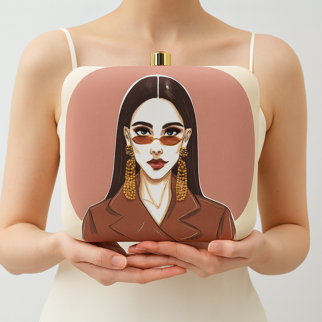 Illustrated Lady Clutch