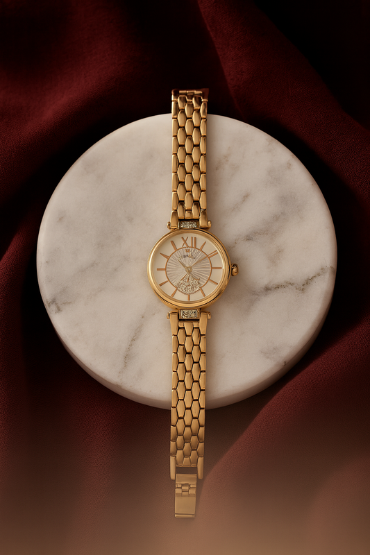 Rose Gold Women’s Bracelet Watch with Crystal Dial | Elegant Fashion Wristwatch