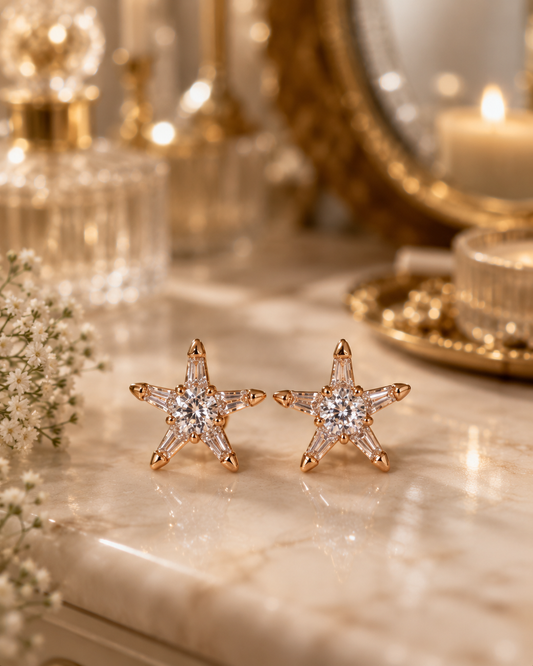 Crystal Star Stud Earrings