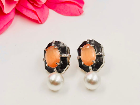 Myrah Elegant Stone & Pearl Earring