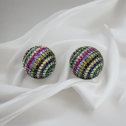 Elegant Blossom Colorful Dome Studs