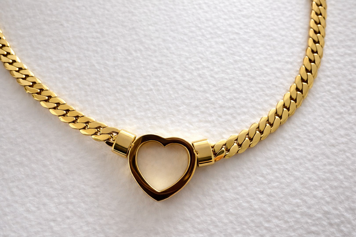 Gold Plated Heart Chain Necklace for Women | Anti-Tarnish Minimal Statement Jewelry
