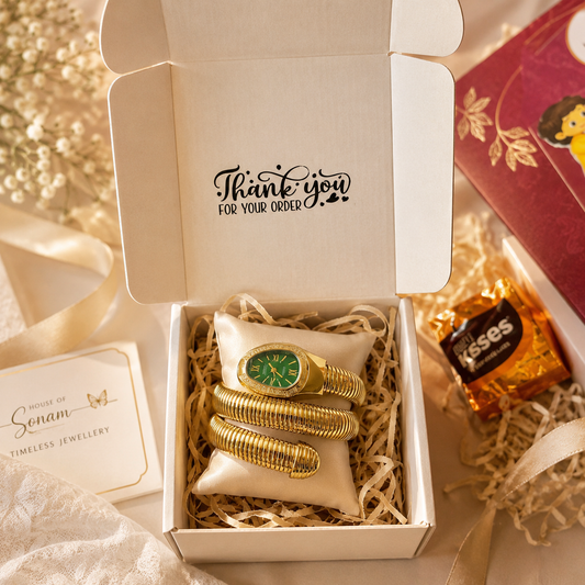 Rakhi Gift Hamper (Serpent Watch + Other Accessories)