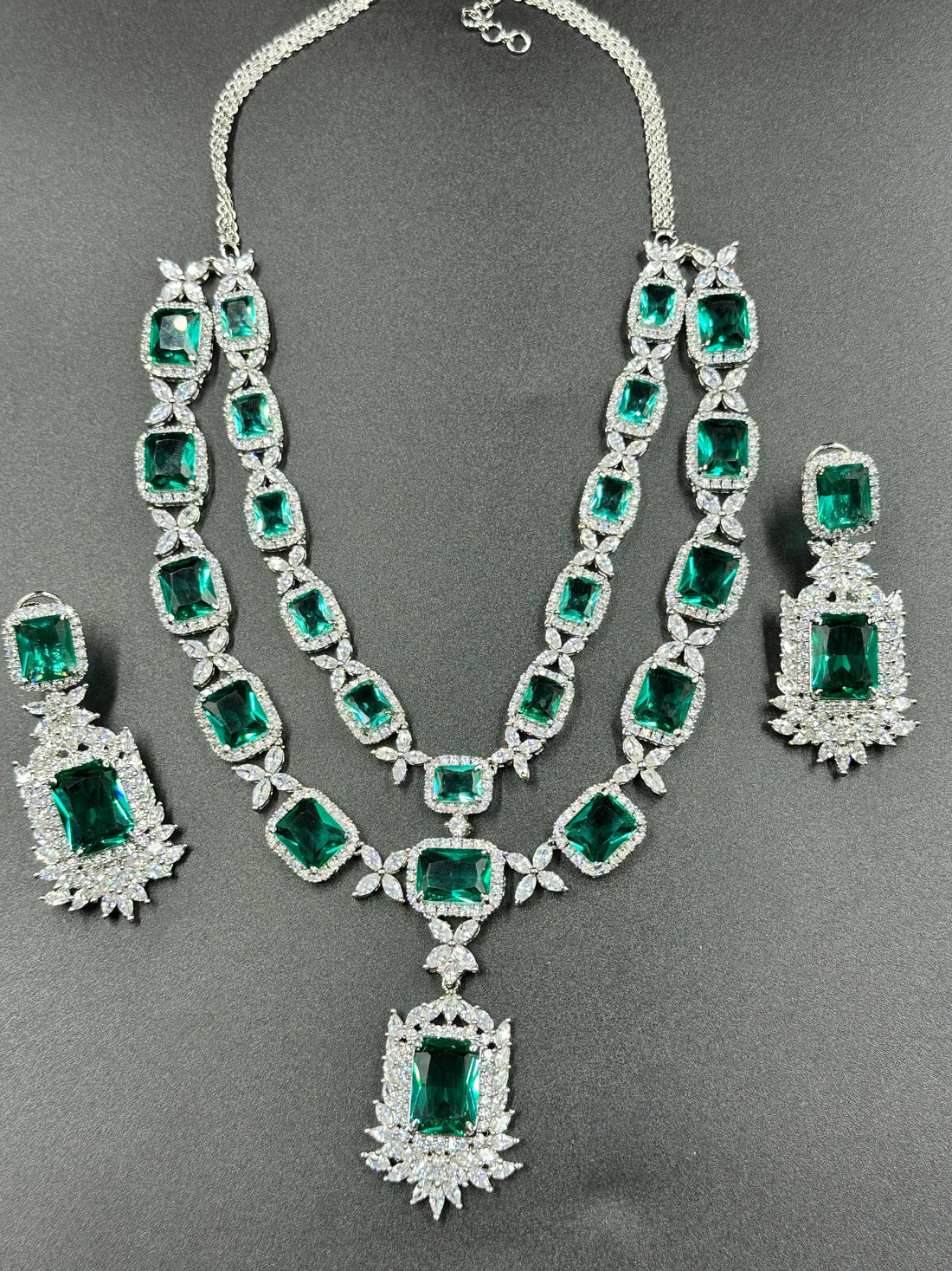 Green Glass Double Layer Necklace