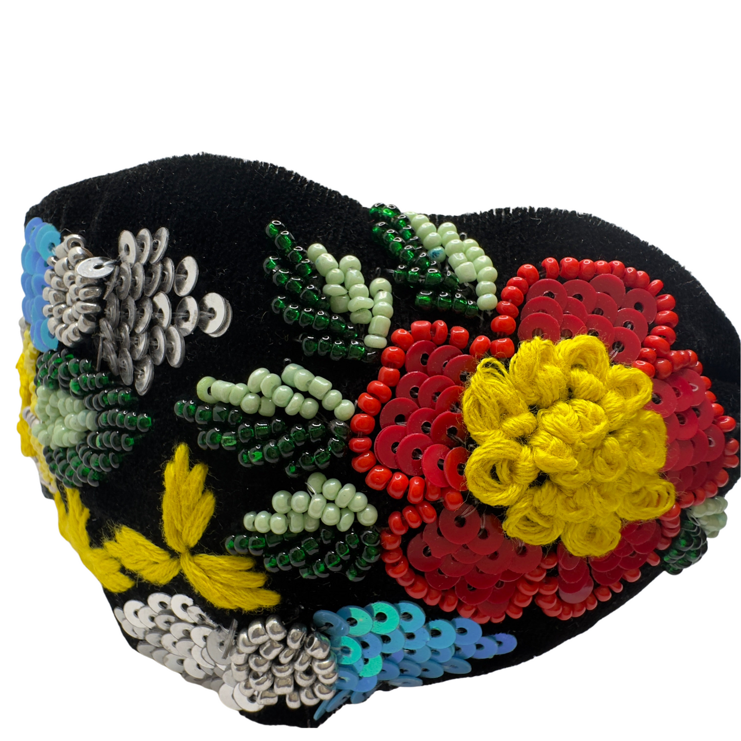Black Red Beaded Hairband