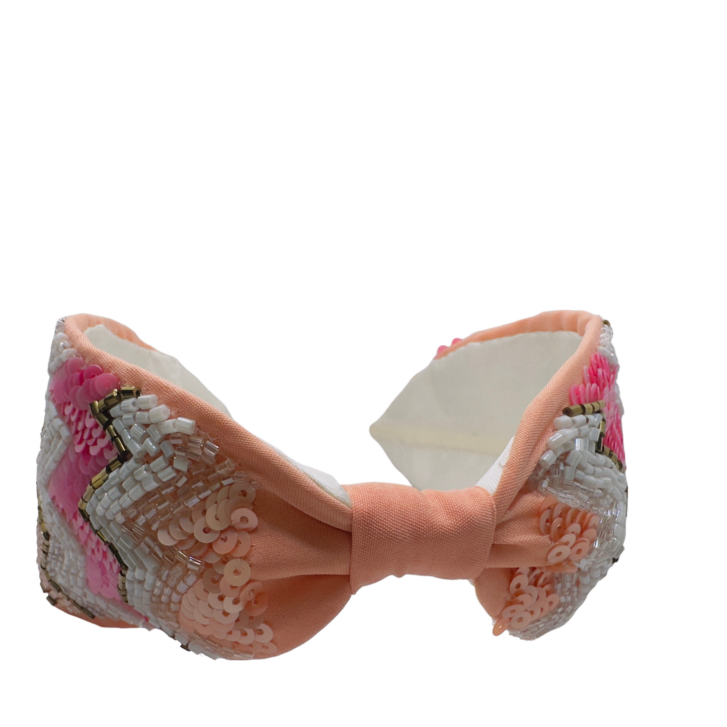 Peach Pink Beaded Hairband