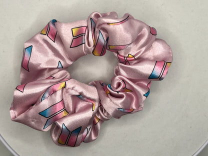 Pink Satin Scrunchie