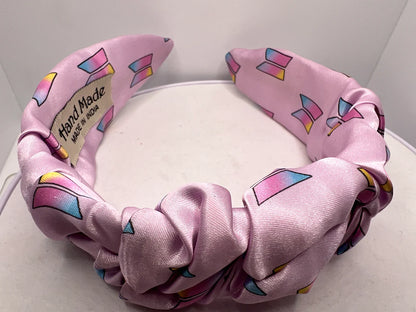 Pink Pleated Satin Hairband