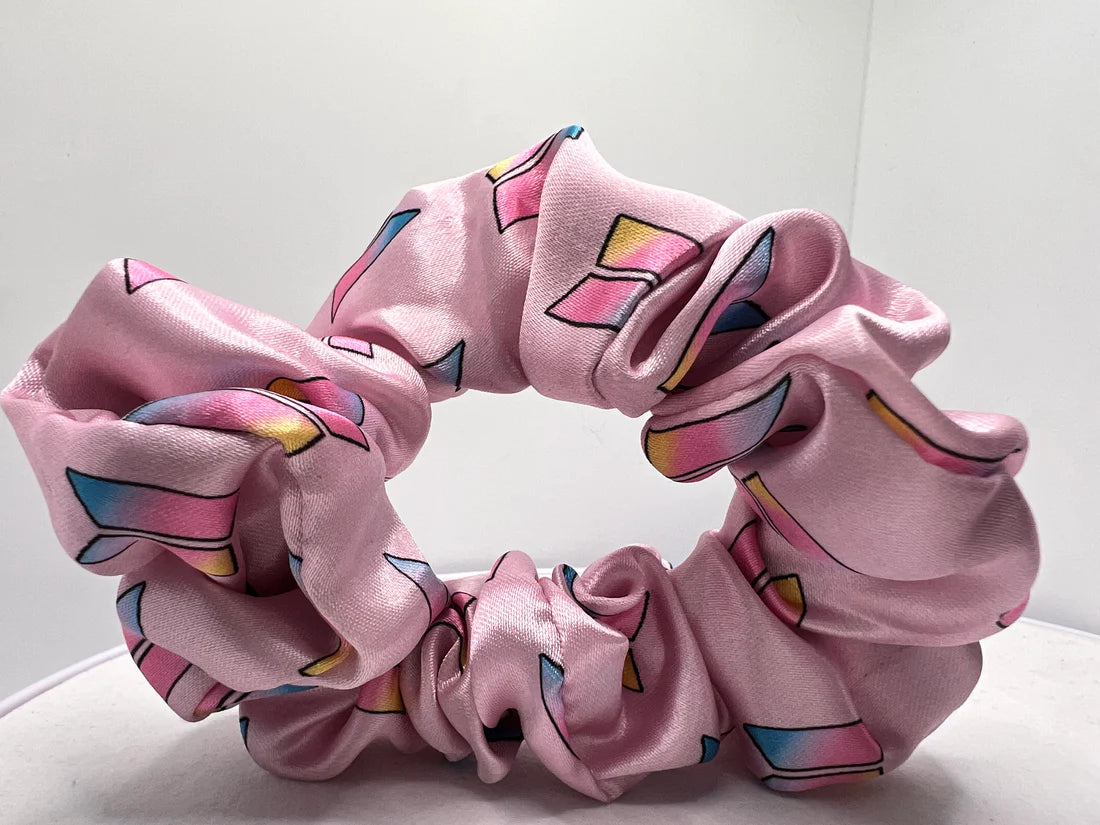 Pink Satin Scrunchie
