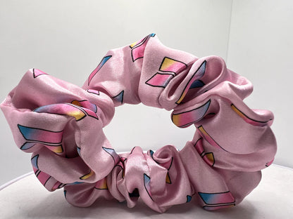 Pink Satin Scrunchie