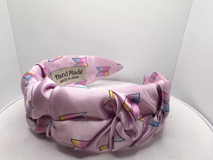 Pink Pleated Satin Hairband