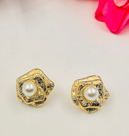 Pearl Stud Steel Earrings