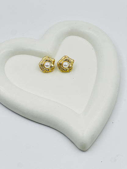 Pearl Stud Steel Earrings