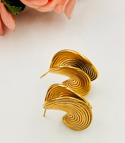 Spiral Steel Hoop Earrings