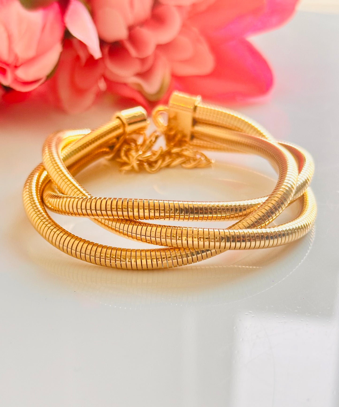 Chunky Layered Gold Bracelet