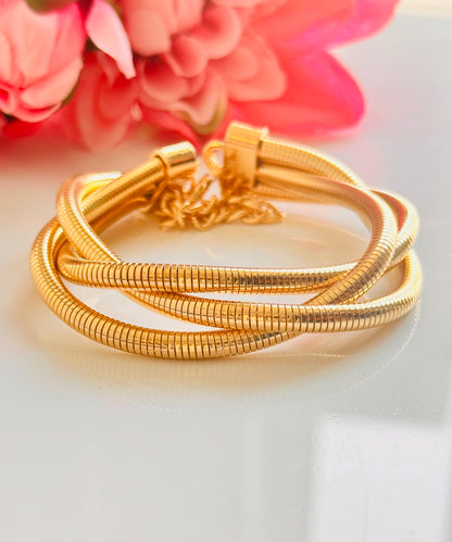 Chunky Layered Gold Bracelet