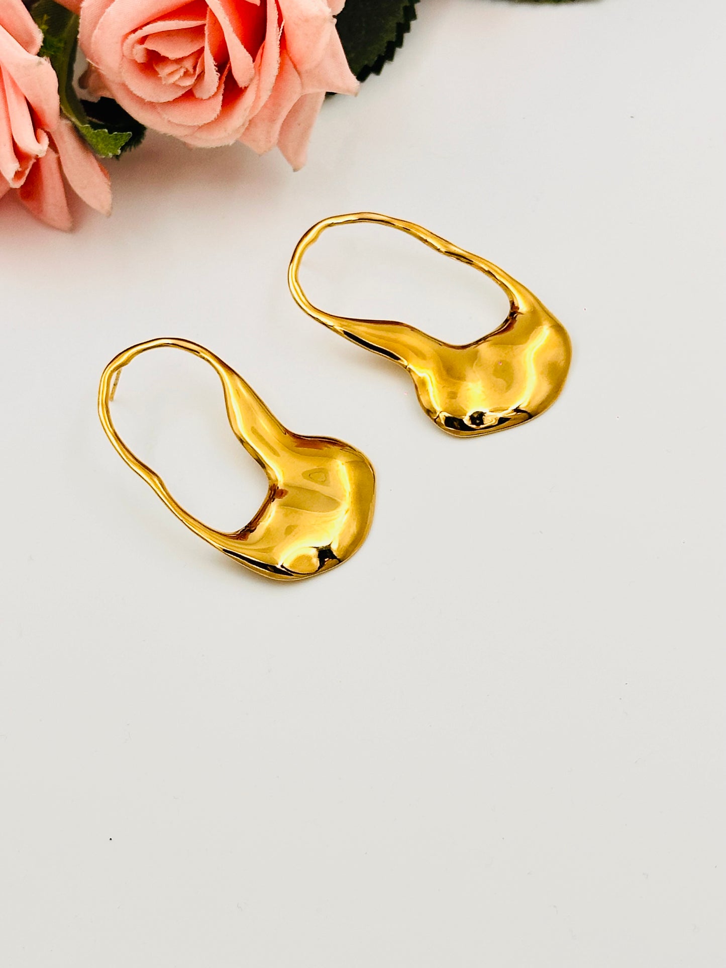 Chunky Steel Hoop Earrings