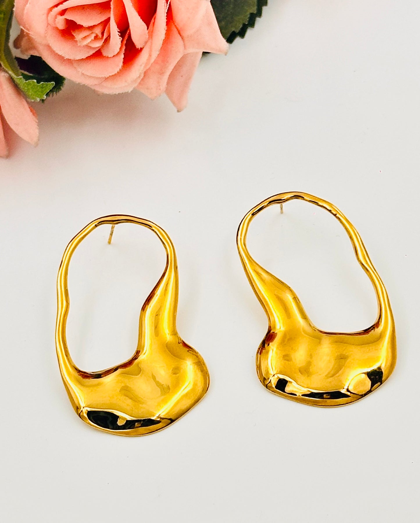 Chunky Steel Hoop Earrings