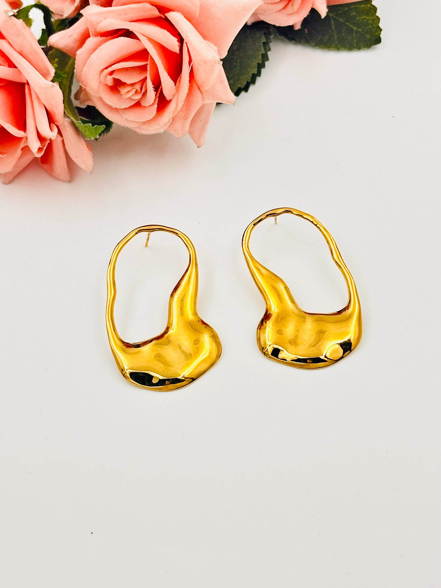 Chunky Steel Hoop Earrings