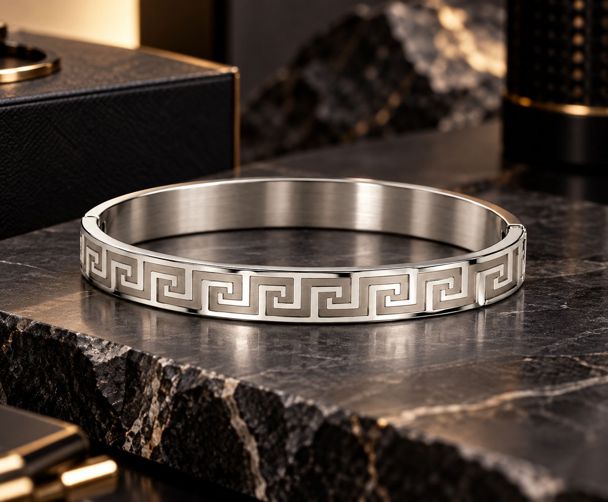 Men's Silver Key Cuff Bracelet