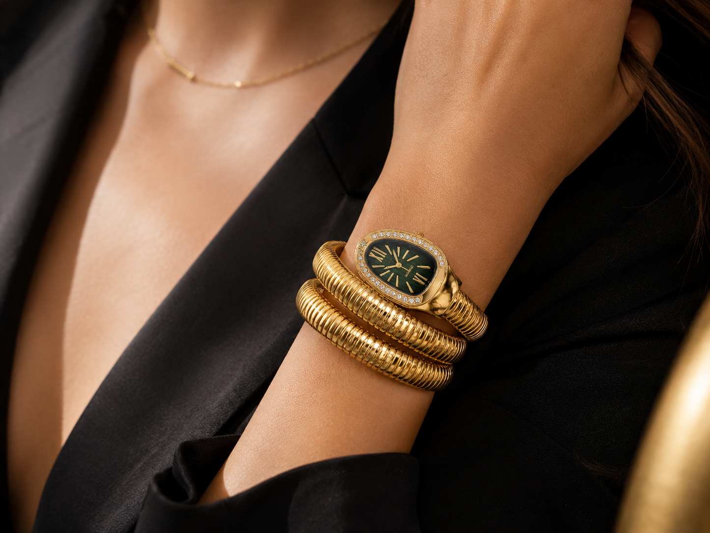 Coiled Snake Watch Bracelet