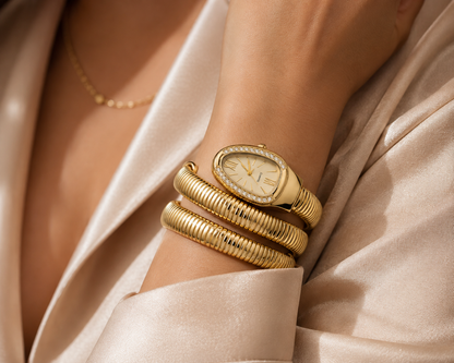Coiled Snake Watch Bracelet
