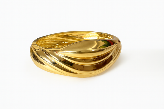 Draped Wave Hinged Bangle