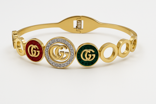 Gold Plated Circle Charm Bracelet