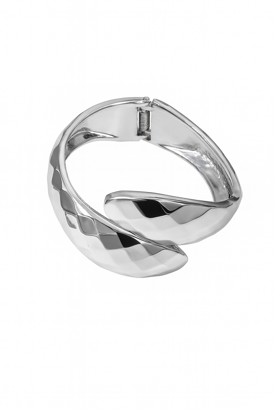 Silver Plated Textured Cuff Bracelet