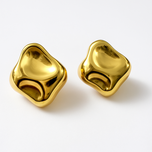 Gold Abstract Stud Earrings
