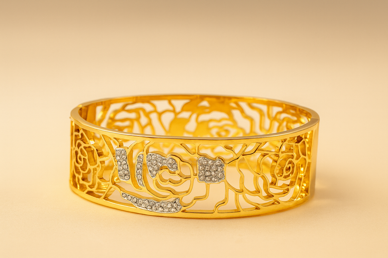 Gold Floral Cuff