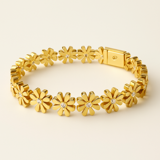 Floral Stainless Steel Bracelet