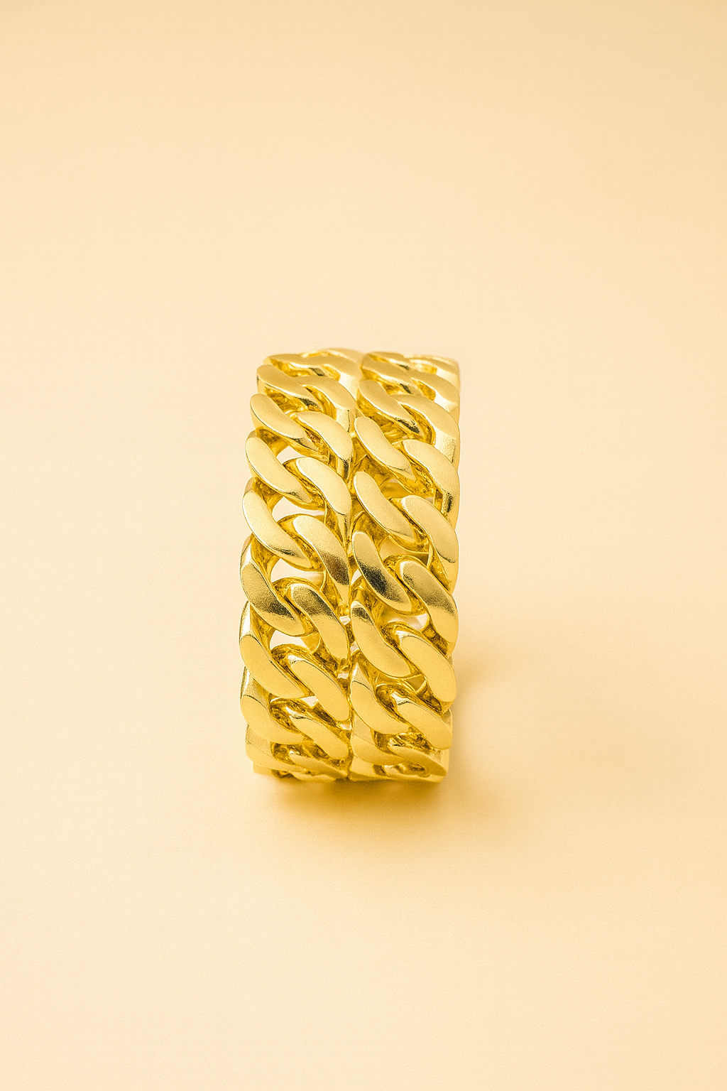 Wide Chain Link Gold Bracelet