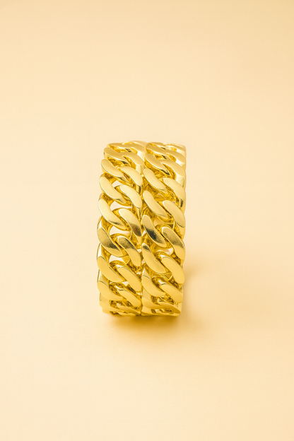 Wide Chain Link Gold Bracelet