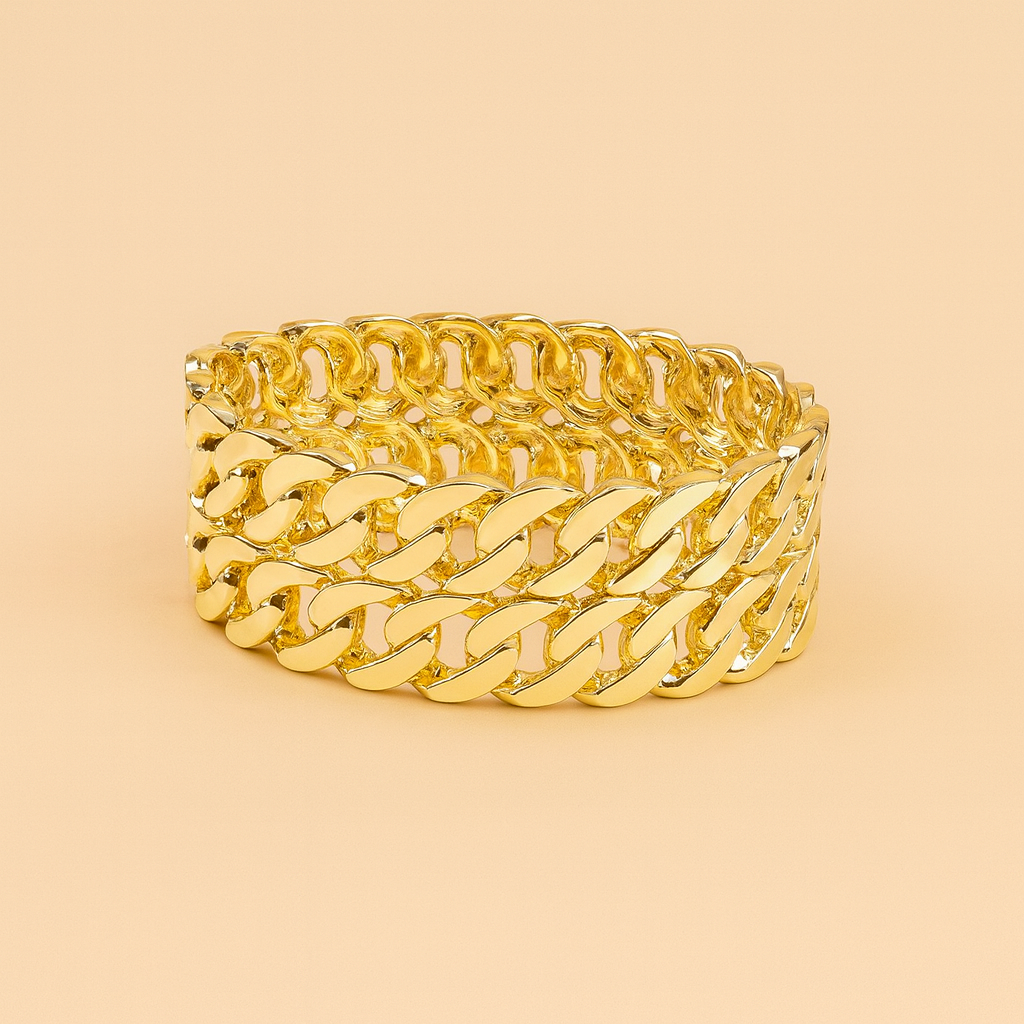 Wide Chain Link Gold Bracelet