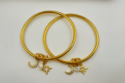 Moon Star Charm Bangles