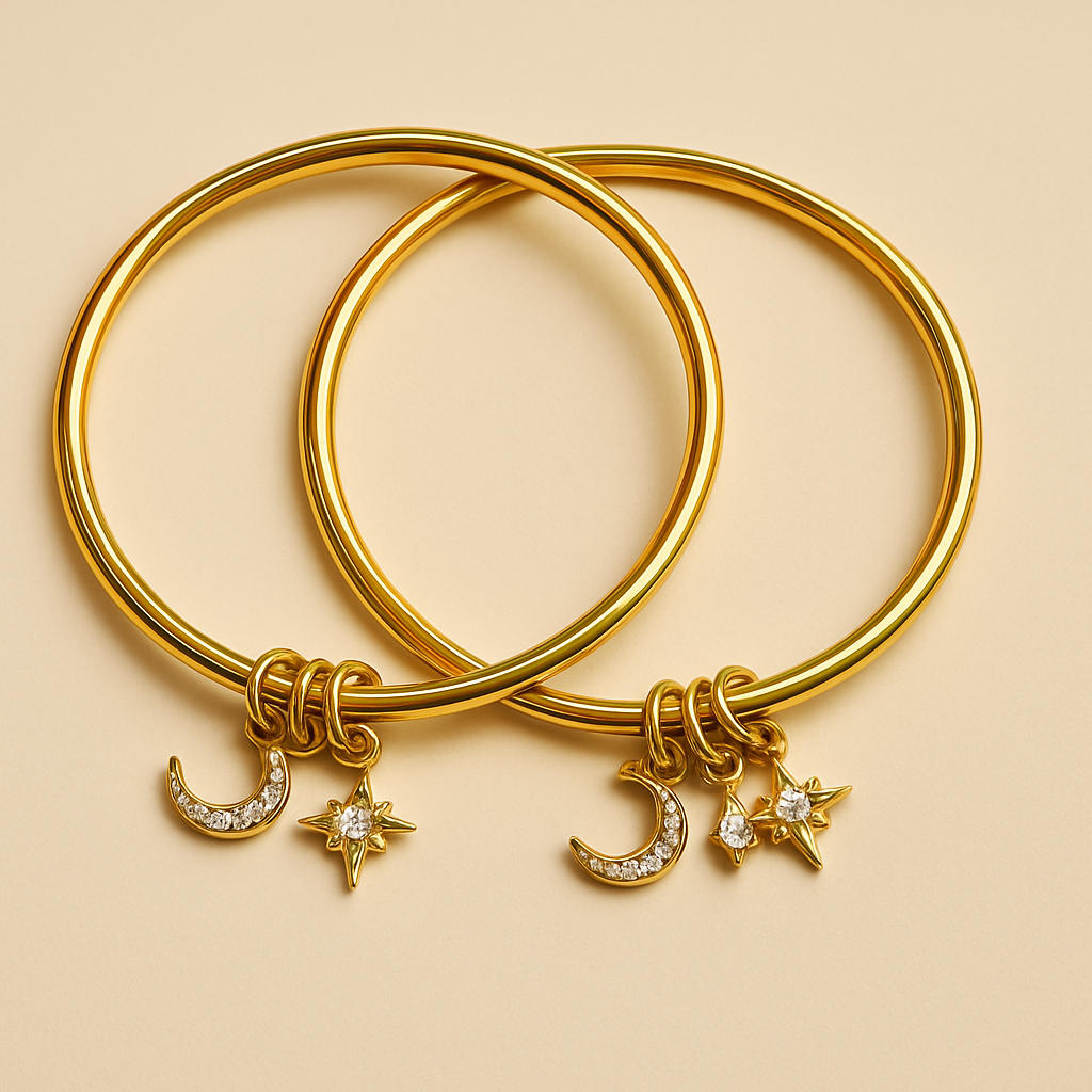 Moon Star Charm Bangles