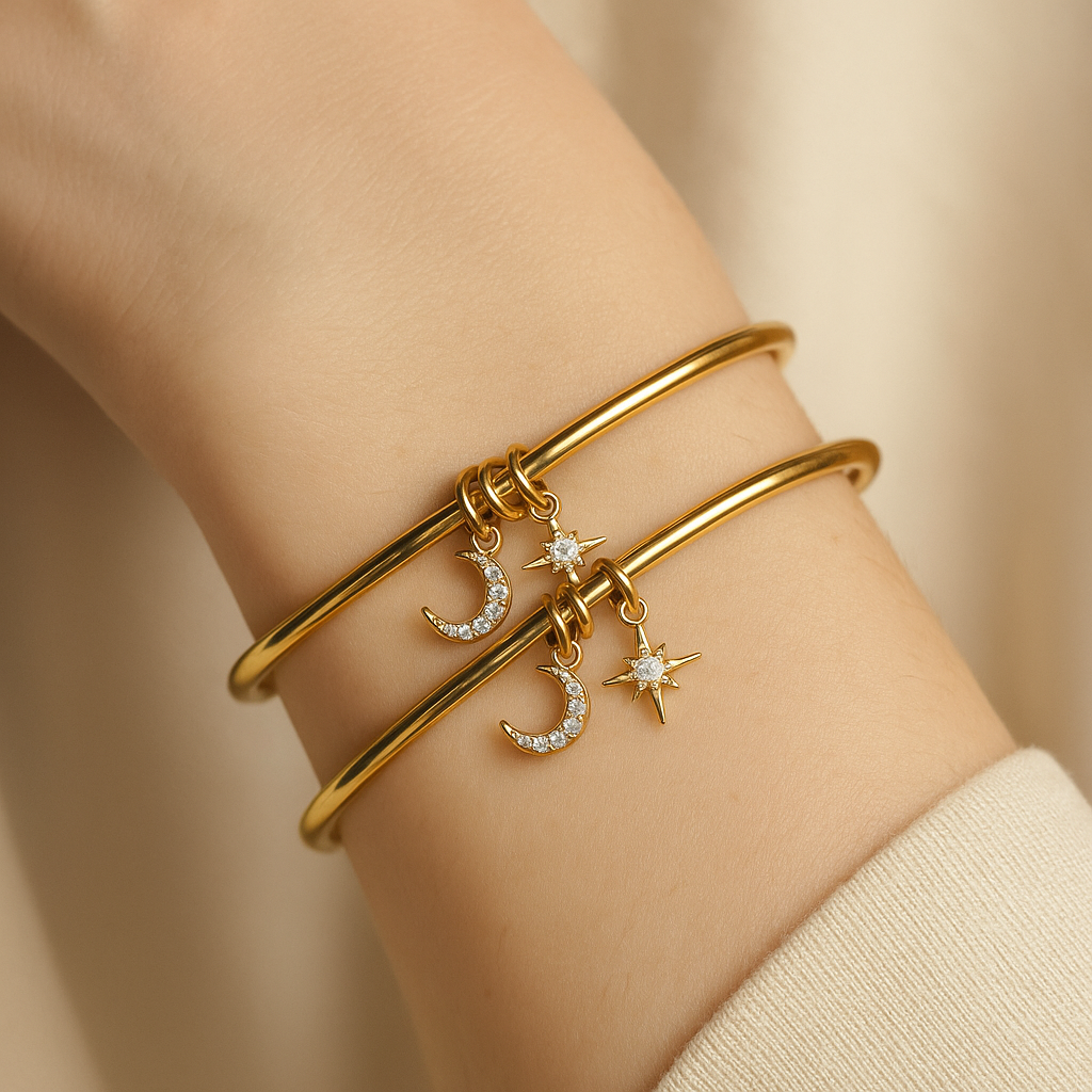 Moon Star Charm Bangles