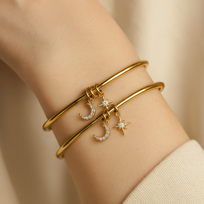 Moon Star Charm Bangles