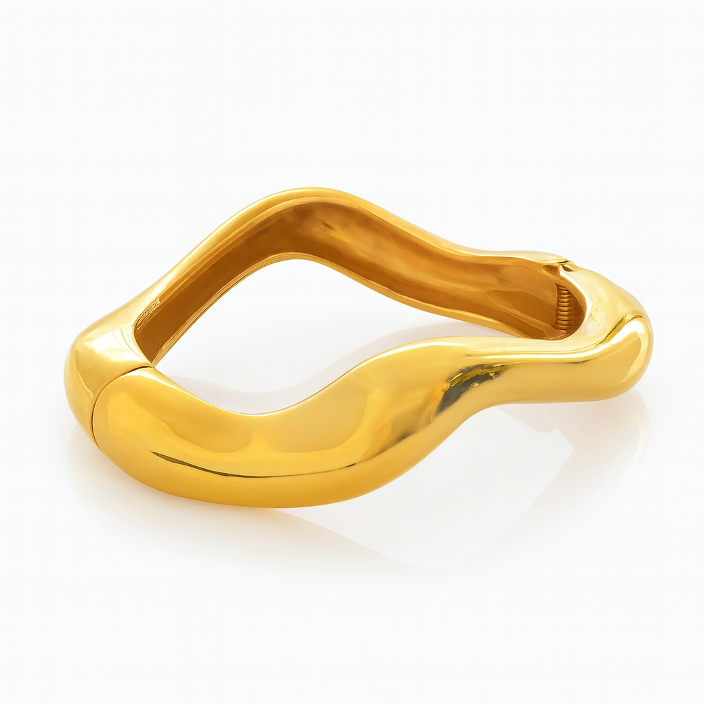 Liquid Wave Hinged Bangle
