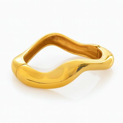 Liquid Wave Hinged Bangle